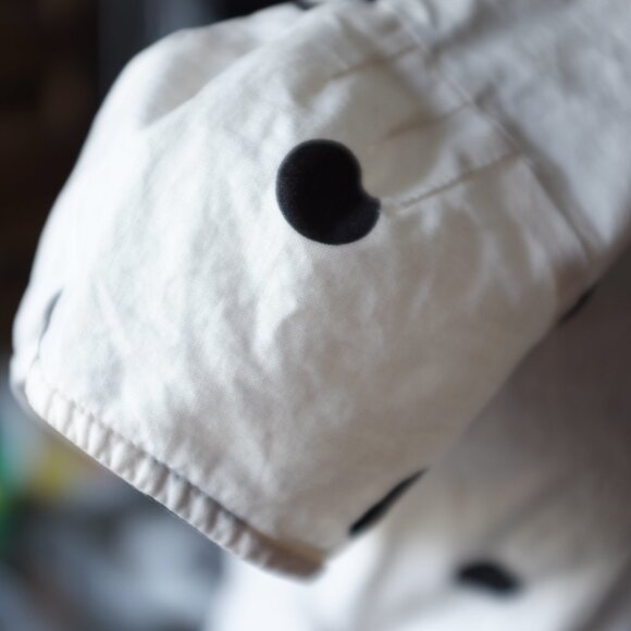 COPY - Retro ivory black polka dot buttoned dress size L - Picture 9 of 10